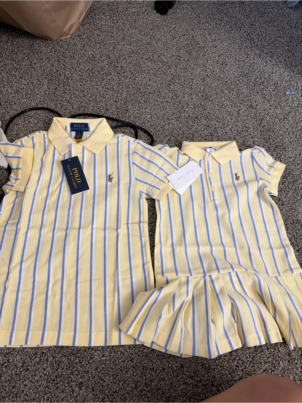 Polo by Ralph Lauren Yellow & Blue Striped Polo Dresses